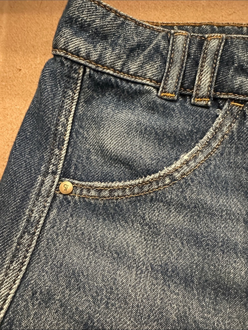 New with Tag! Anthropologie Pilcro Wide Leg Patchwork Jeans - Blue sz 30 Tall - Picture 14 of 16